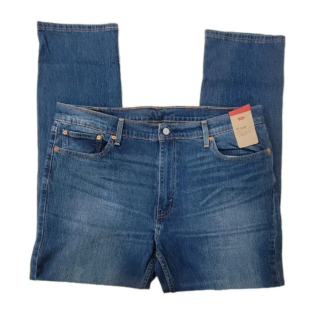 Levi's 511 Slim Fit Men's 40x32 5-Pocket Denim Jeans Sits Below Waist